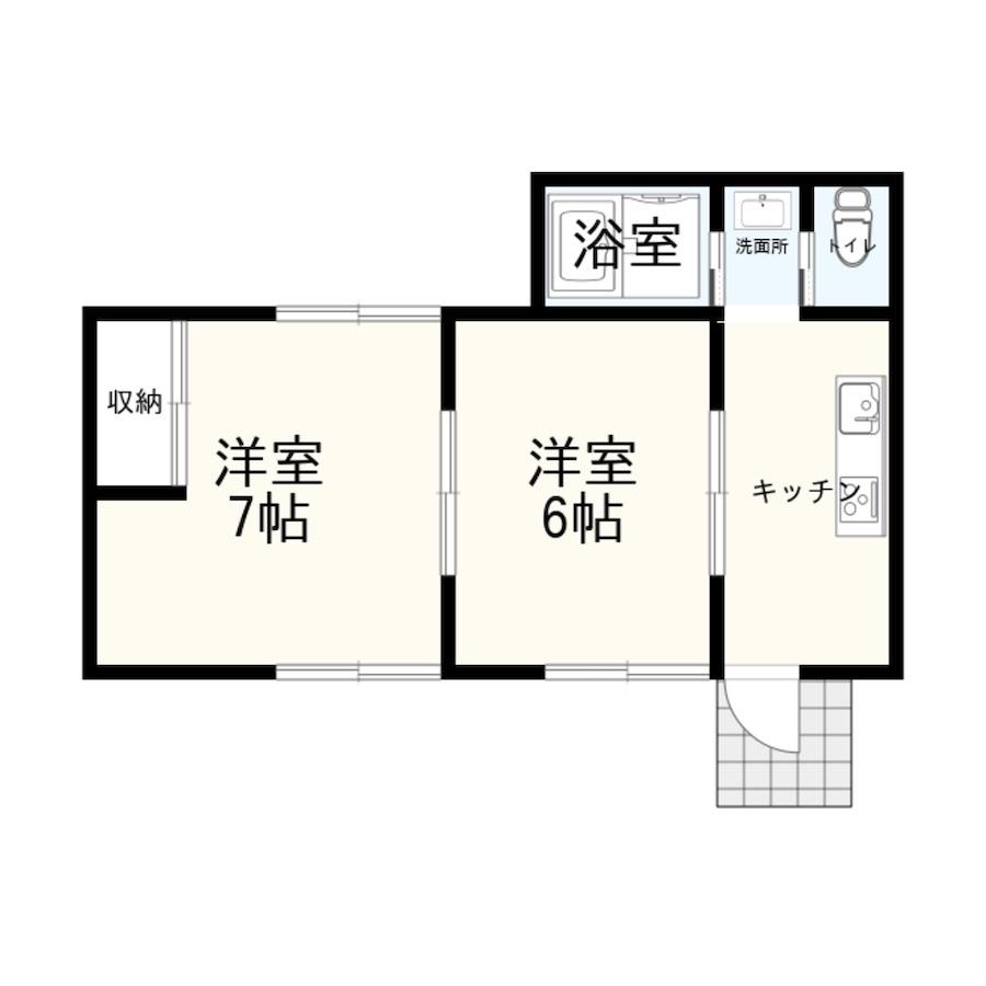 千葉県勝浦市市野川の売買物件/購入時の建物間取り。これが変貌を遂げます！