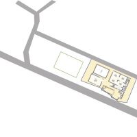 千葉県勝浦市市野川の売買物件/敷地の形状と建物の配置（増築部分は未登記）