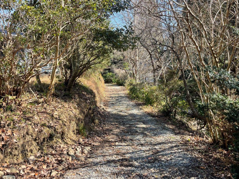 千葉県いすみ市山田の売買物件/入口から建物までに行く道。こちらも土地に含まれます。