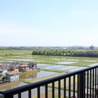 千葉県東金市田間の賃貸物件/ベランダからの風景。最上階ならではのパノラマが広がる