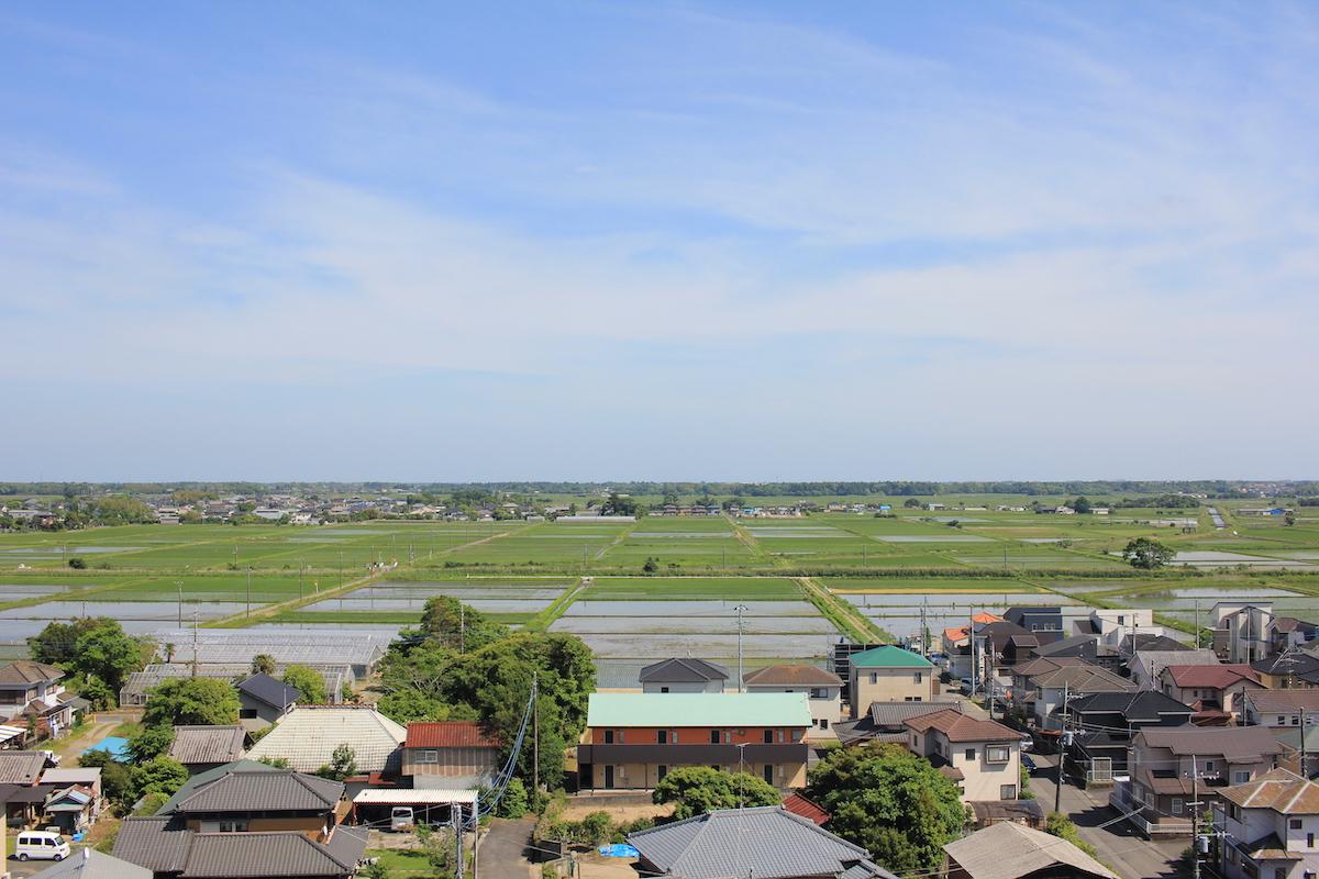千葉県東金市田間の賃貸物件/バルコニーからの風景。開放感が堪らない