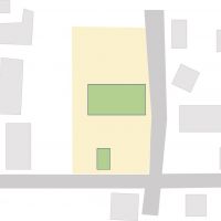 千葉県いすみ市楽町の賃貸物件/物件の配置図。南北に長方形にのびた敷地となっております