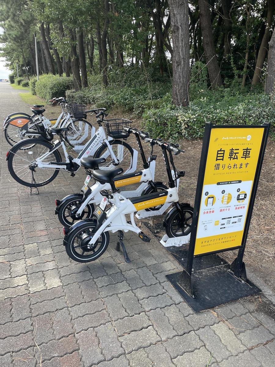 千葉県千葉市美浜区高浜の売買物件/公園内にはシェアサイクルが。これは広範囲な散歩にも使えそう