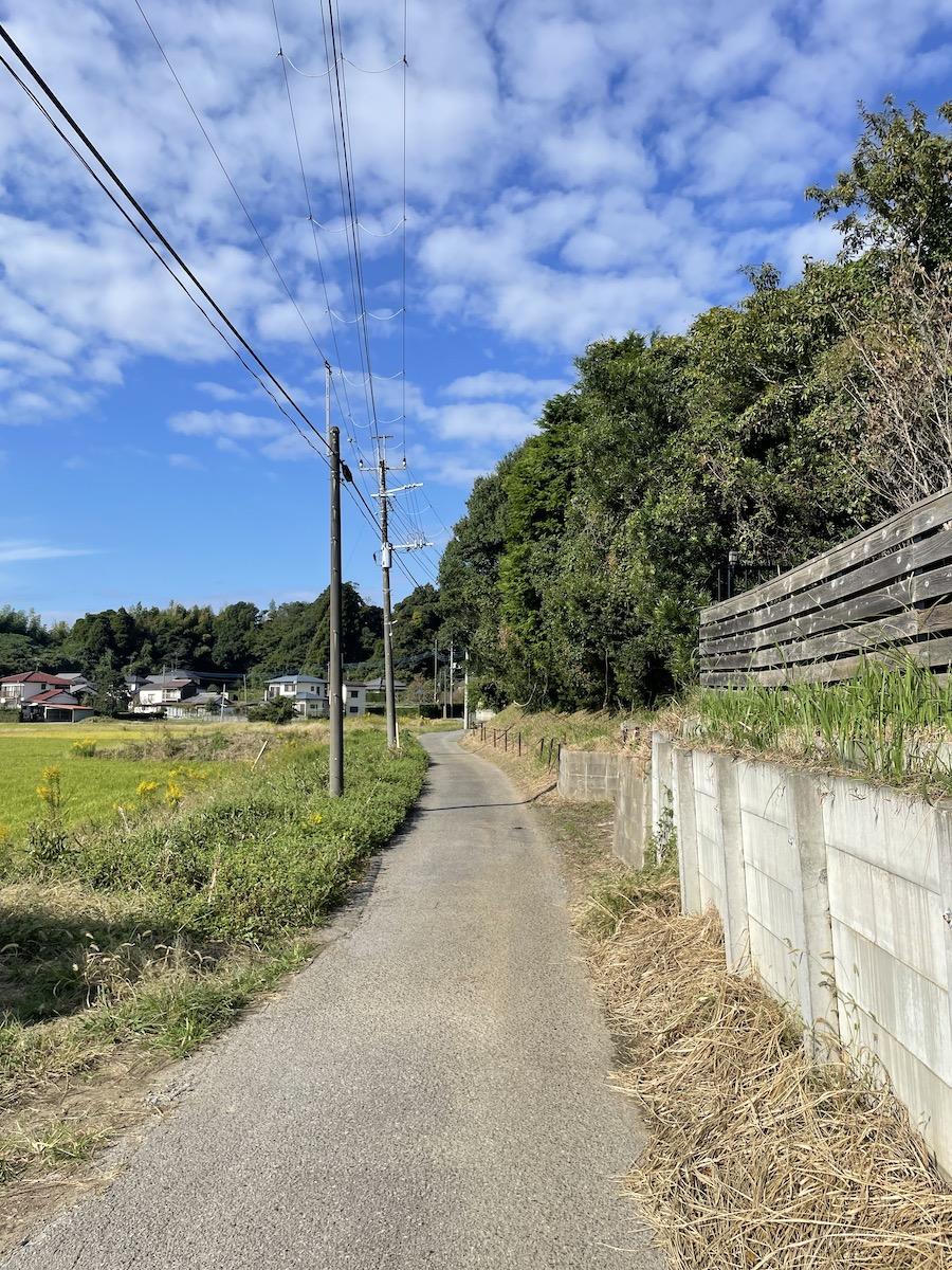 千葉県大網白里市大竹の売買物件/接道を西方向に眺める