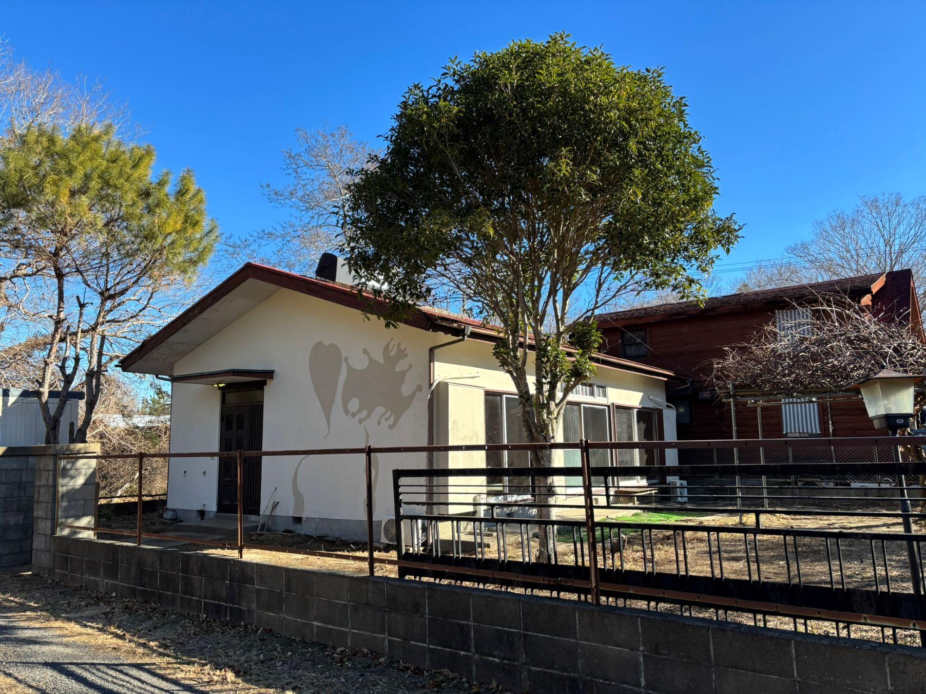 千葉県茂原市弓渡の賃貸物件/建物斜めから。フェンス枠をペイントしても楽しそう