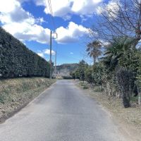 千葉県夷隅郡大多喜町三又の売買物件/敷地正面の道路の様子。幅員は４mほど