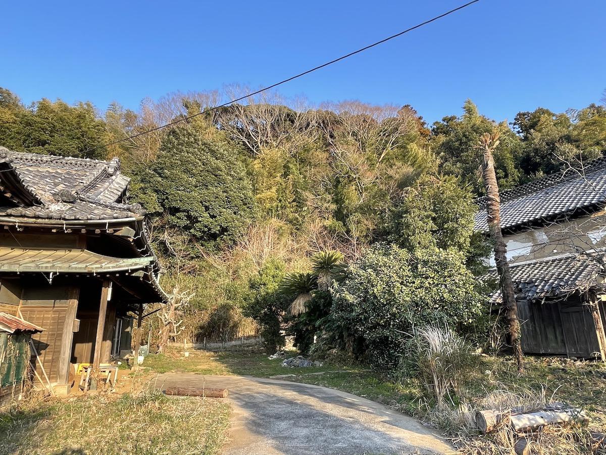 千葉県市原市山倉の売買物件/敷地入口から見た様子。植栽をうまく整えていきたい