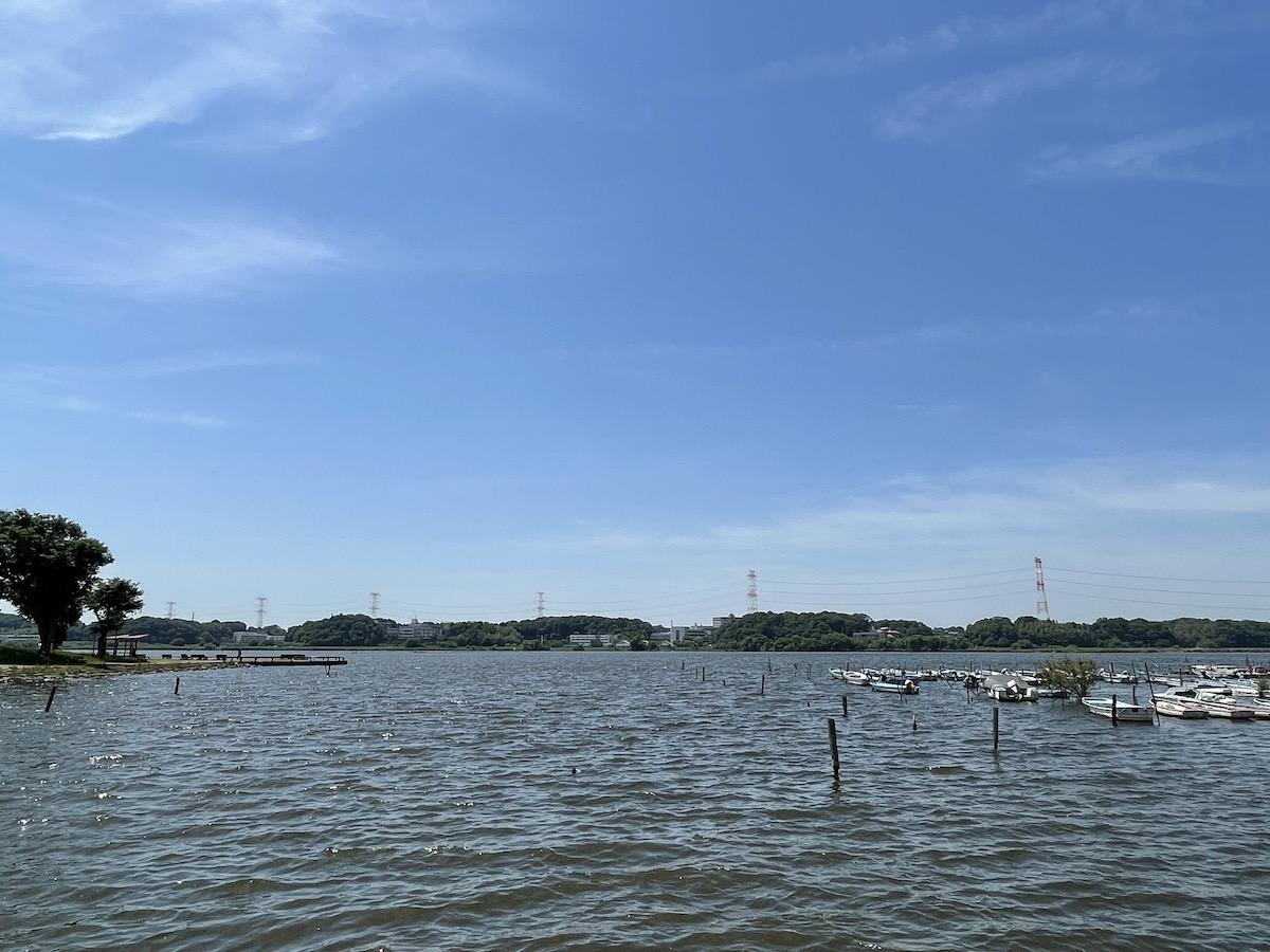 千葉県我孫子市白山の賃貸物件/手賀沼公園から見る手賀沼の風景。ボートエリアもあります
