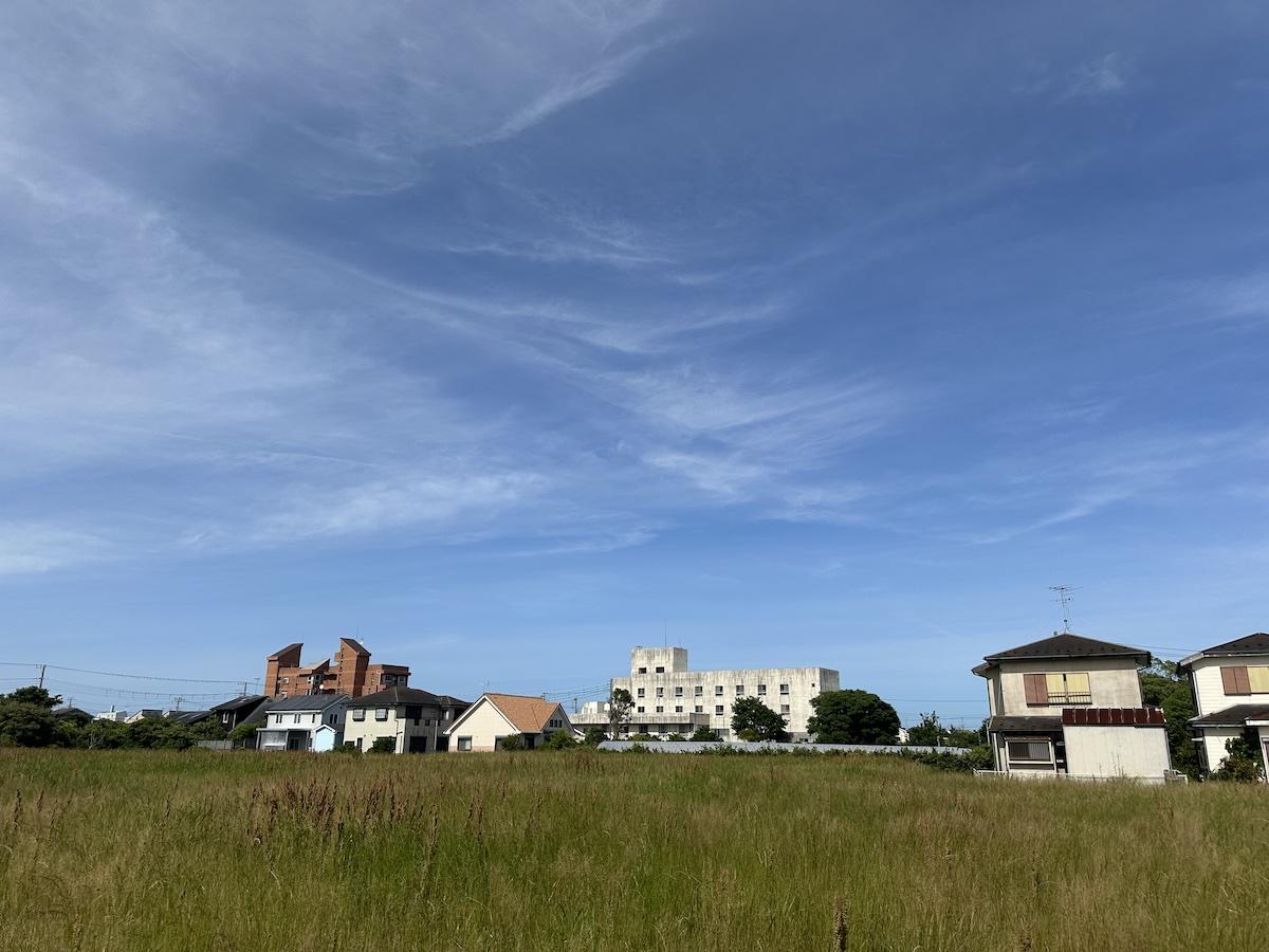 千葉県長生郡一宮町東浪見の売買物件/西側から物件建物を眺める。国道側から見てもこの高さは目立ちます