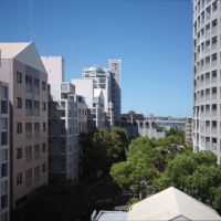 福岡市早良区百道浜の売買物件/リビングから見える景色も、かっこいい。