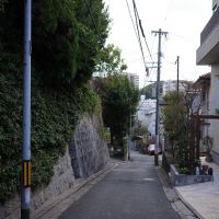 福岡市中央区桜坂の賃貸物件/閑静な住宅街。左側が当物件です。