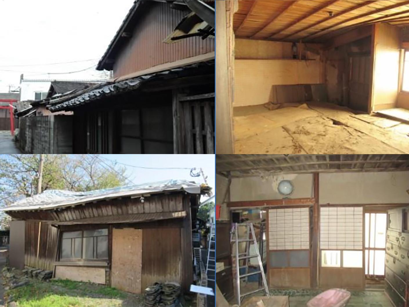 八女市本町の賃貸物件/空き家当時の状態です。左下が当区画。