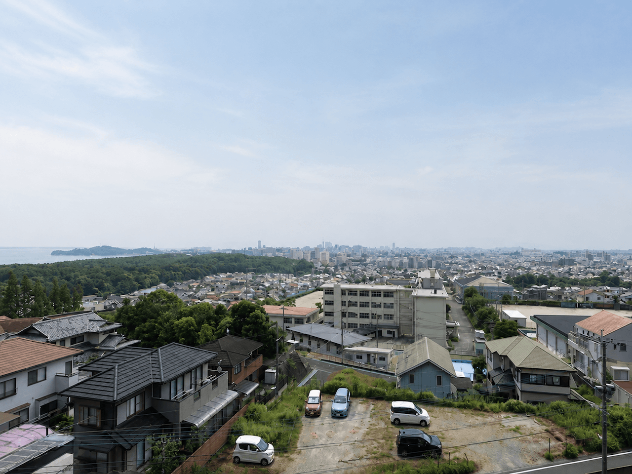 福岡市西区生の松原の売買物件/海・緑・街を見渡せるパノラマビュー。