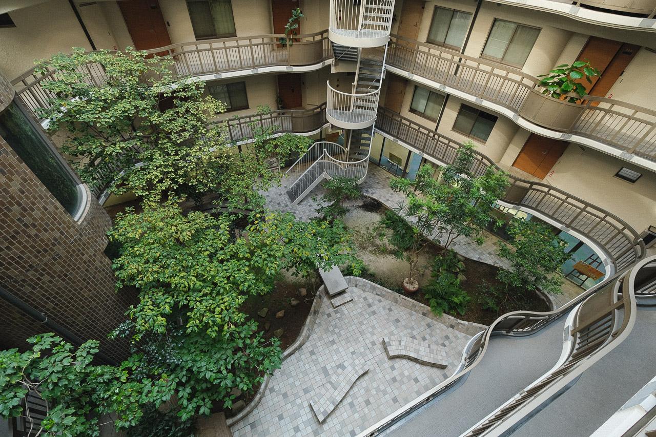 福岡市中央区薬院の賃貸物件/上から見ると、緑もたっぷり。