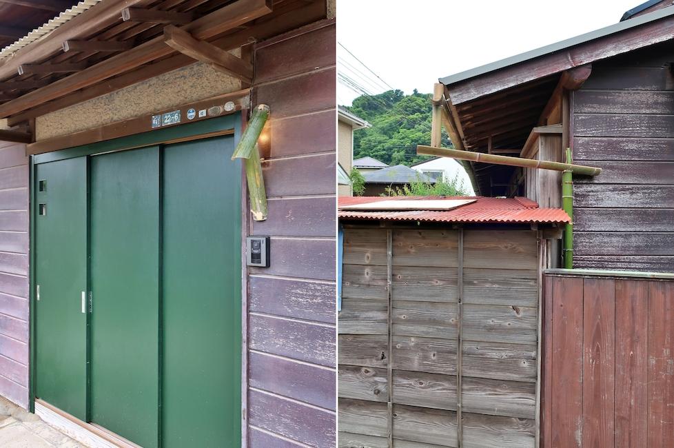 鎌倉市坂ノ下の賃貸物件/竹を使ってデザインした照明と雨樋の受け