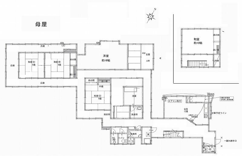 葉山町下山口の売買物件/母屋の間取り
