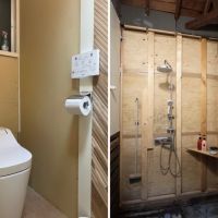 鎌倉市扇ガ谷四丁目の賃貸物件/左：トイレ｜右：浴室がなくシャワーのみです