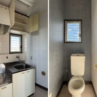 三浦市三崎五丁目の賃貸物件/左：3階ミニキッチン｜右：3階トイレ