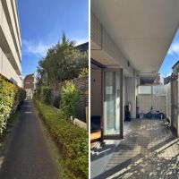 茅ヶ崎市柳島海岸の売買物件/左：裏道｜右：専用テラス