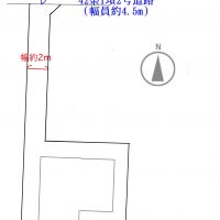藤沢市鵠沼藤が谷三丁目の売買物件/敷地と前面道路の位置関係