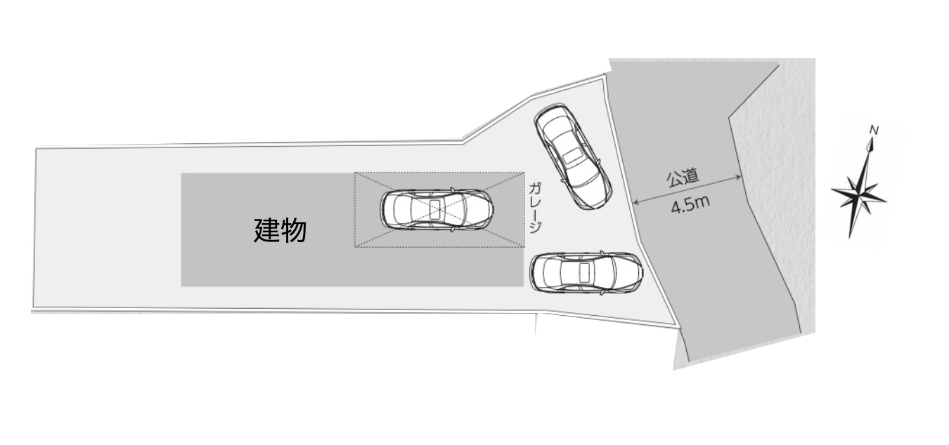 葉山町下山口の売買物件/敷地と道路の関係