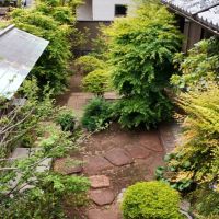 鎌倉市浄明寺四丁目の売買物件/アプローチ｜上から見下ろすと門の銅板と母屋の瓦屋根のコントラストが美しい