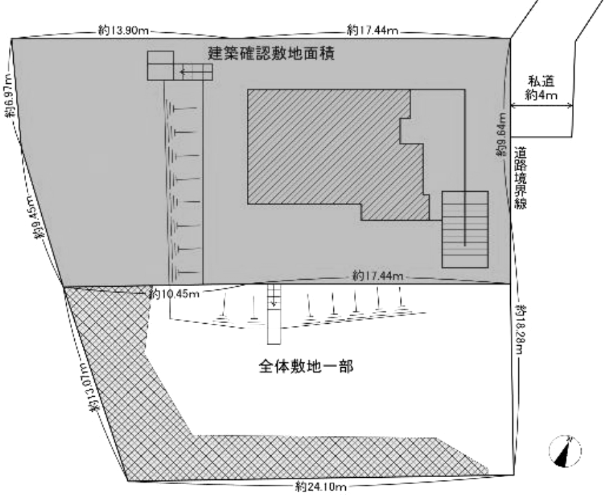 鎌倉市扇ガ谷四丁目の売買物件/敷地図