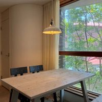 藤沢市片瀬四丁目の賃貸物件/202｜窓の向こうには木々と葉っぱが。葉が揺れる様や音、木漏れ日がなんとも心地よいのです
