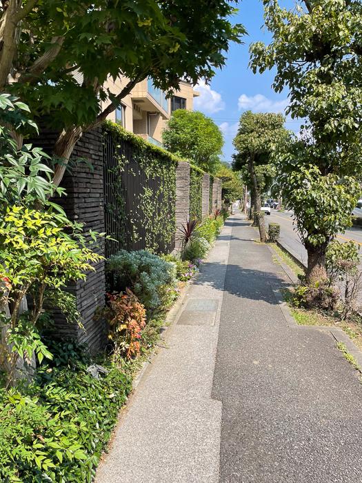 鎌倉市佐助一丁目の売買物件/敷地外の歩道に面した植栽は、季節の花々が植えられれていて、歩行者の目を楽しませています