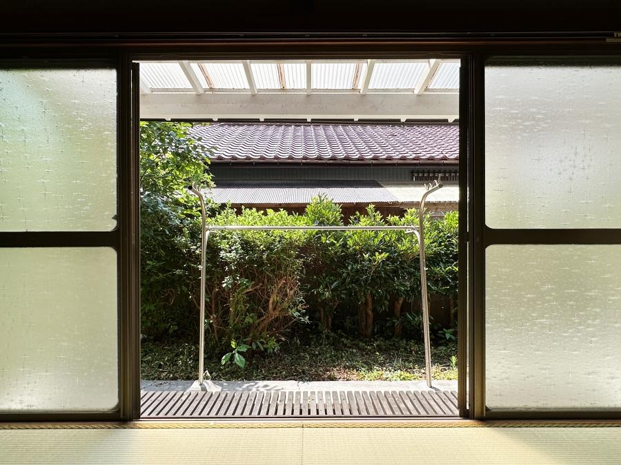 葉山町一色の賃貸物件/和室1からテラスを見る｜ここに座ってスイカにかぶりつきたい