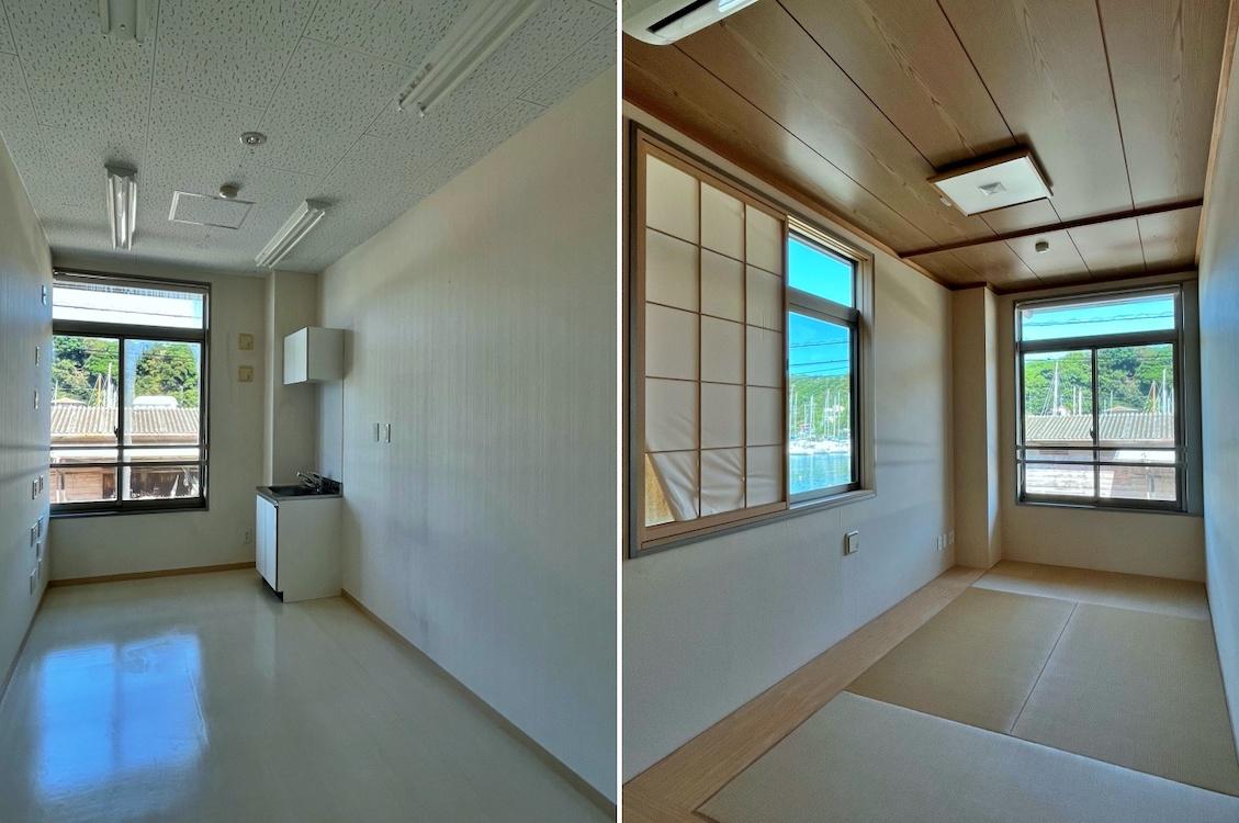 三浦市三崎町諸磯の売買物件/1階の事務室や和室