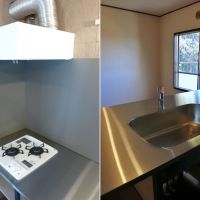 鎌倉市梶原五丁目の賃貸物件/キッチンは２口コンロとtoolboxを組み合わせてアレンジ