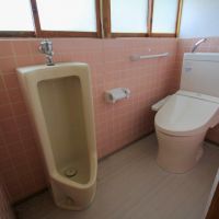 金沢市東山２丁目の賃貸物件/トイレは小便器と洋式便器のセット