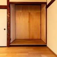 金沢市東山の賃貸物件/リビングダイニングの元床の間。現フリースペース。事前確認の上、DIY可能です。自転車をディスプレイしても良いかも