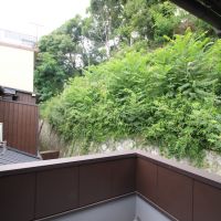 神戸市兵庫区上祇園町の賃貸物件/山の緑を望むバルコニー