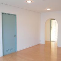 神戸市中央区北野町の売買物件/ブルーグレーの木製建具がアクセント（7階）