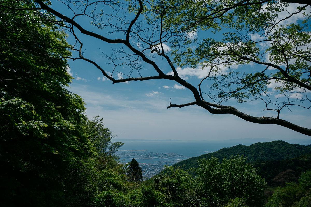神戸市灘区六甲山町の売買物件/途中の曲がり角からの絶景