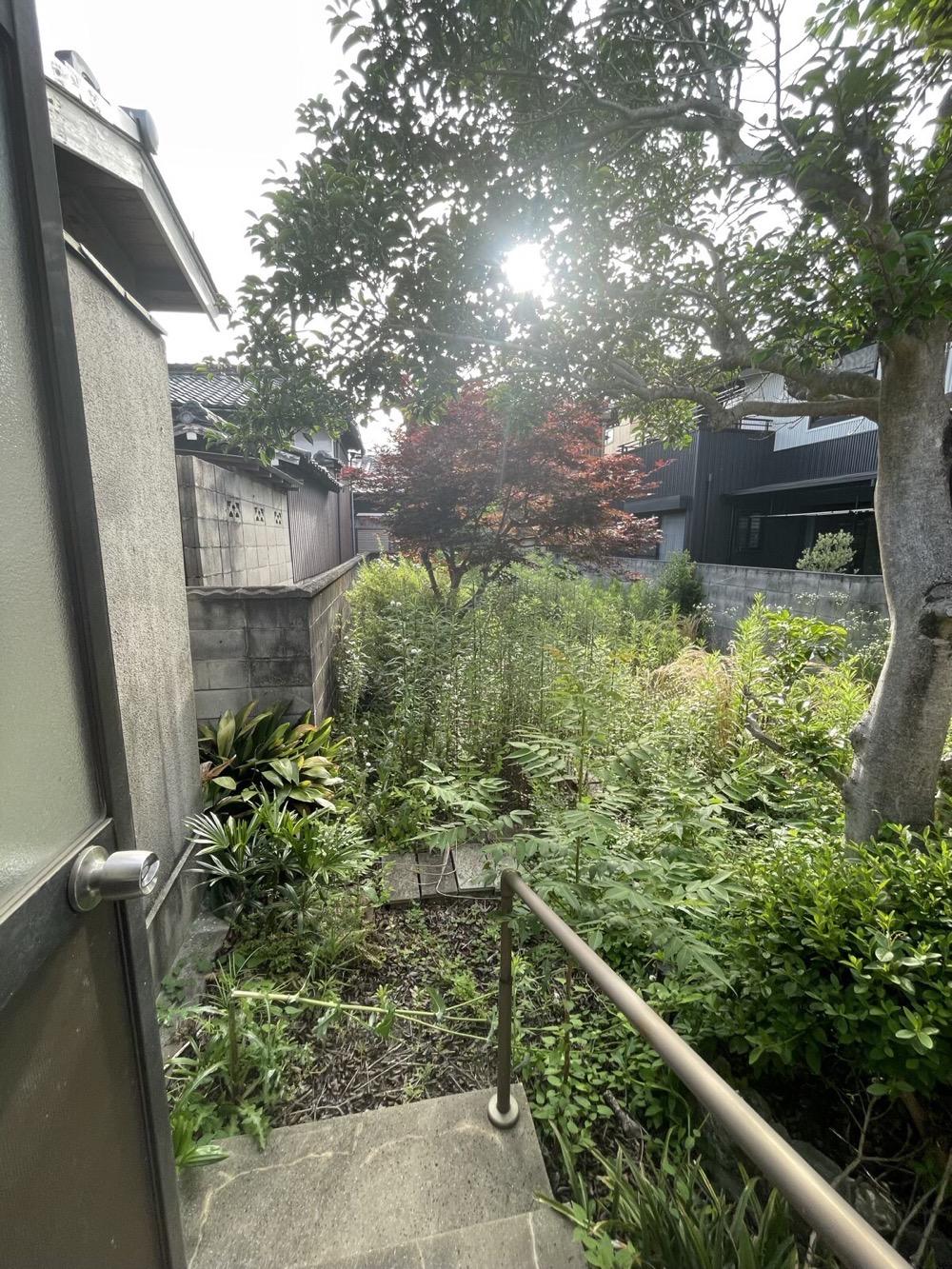 姫路市大塩町の売買物件/こちらが扉を開いた第二の庭(草が茂っていますが広さあります)