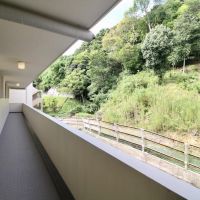神戸市東灘区岡本の売買物件/すぐ裏は山。緑を横目に部屋へ。