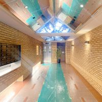 京都市下京区富小路通松原下る本上神明町463の賃貸物件/エントランスはシックにゴージャスバブル。（シートは工事中の為敷いてあります）