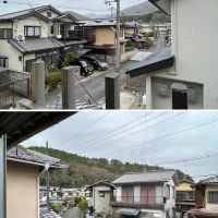 京都市左京区上高野沢淵町の売買物件/2階8帖から。どちらの窓からも山が望める