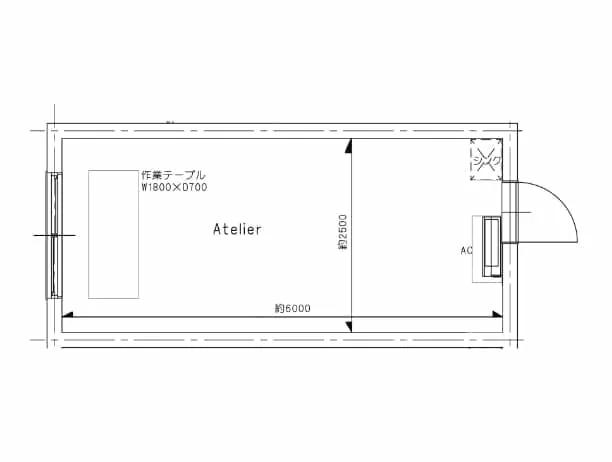 京都市右京区梅津後藤町42-3の賃貸物件/アトリエタイプの間取りです