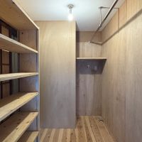 京都市東山区五条橋東の賃貸物件/1階ウォークインクローゼットはゆったりサイズ。奥には洗濯機置き場