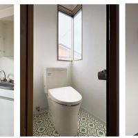 京都市南区東九条南烏丸町34-9の賃貸物件/ミニキッチンとトイレは2階。洗面台は3階に設けられています
