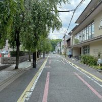 京都市中京区富小路竹屋町上る桝屋町325-2 の賃貸物件/西側の前面道路は富小路通。南向き一通で、京都駅近くまで真っすぐ下がれるので、比較的交通量は多いと思います。京都の縦の通りは、利便性で交通量が全然違います。つまり人の往来も多いということ