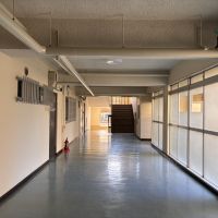 京都市左京区岡崎天王町61-1の賃貸物件/この長い廊下。ちょっと学校を思い出しました