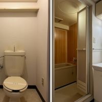 京都市左京区岡崎天王町43の賃貸物件/トイレと浴室は恐らく当初のもの。