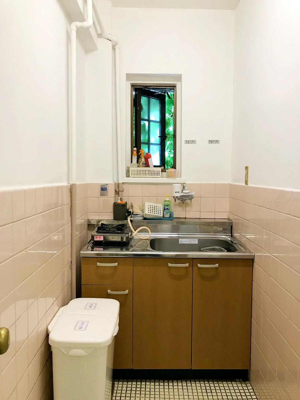 大阪市中央区伏見町２丁目の賃貸物件/給湯室。ここにもツタが見えます