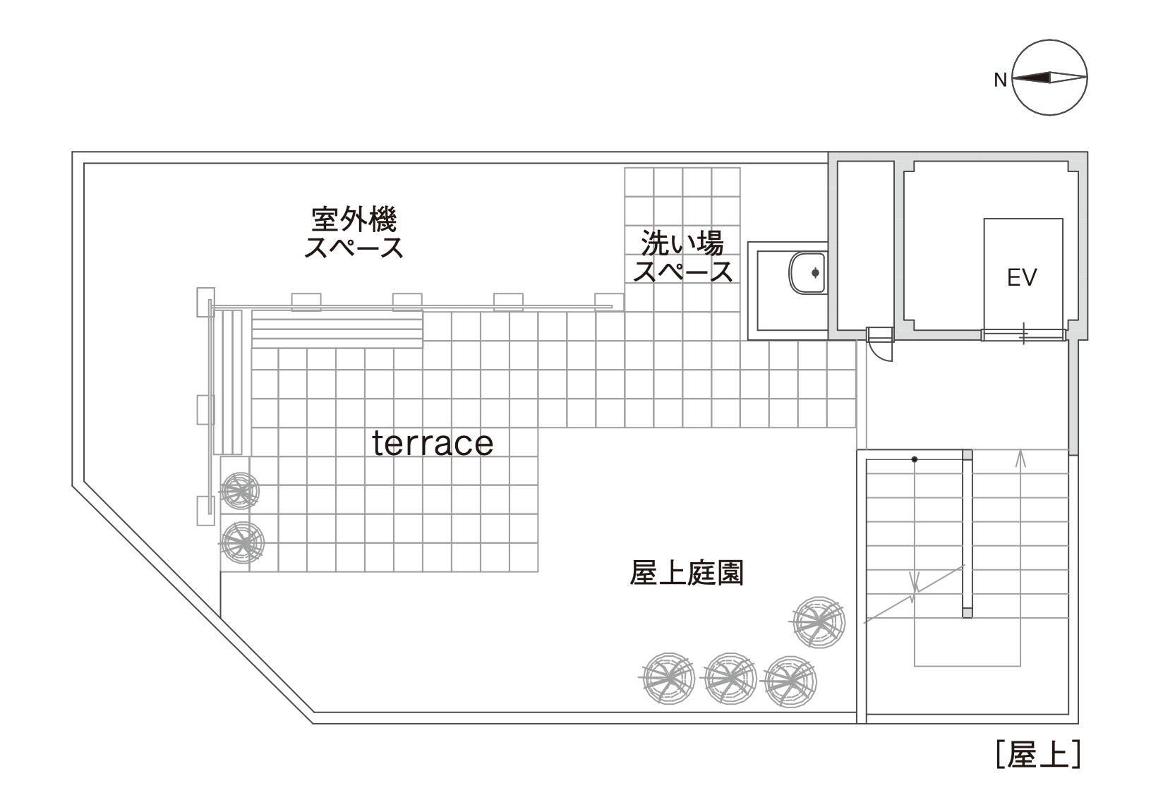 大阪市北区天満３丁目４&minus;１１の賃貸物件/屋上図面