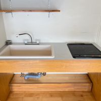 大阪市東淀川区の賃貸物件/コンパクトなキッチン。カクカクシンクが可愛いです。